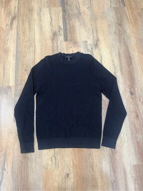 COS Dark Navy Textured Crewneck Sweater